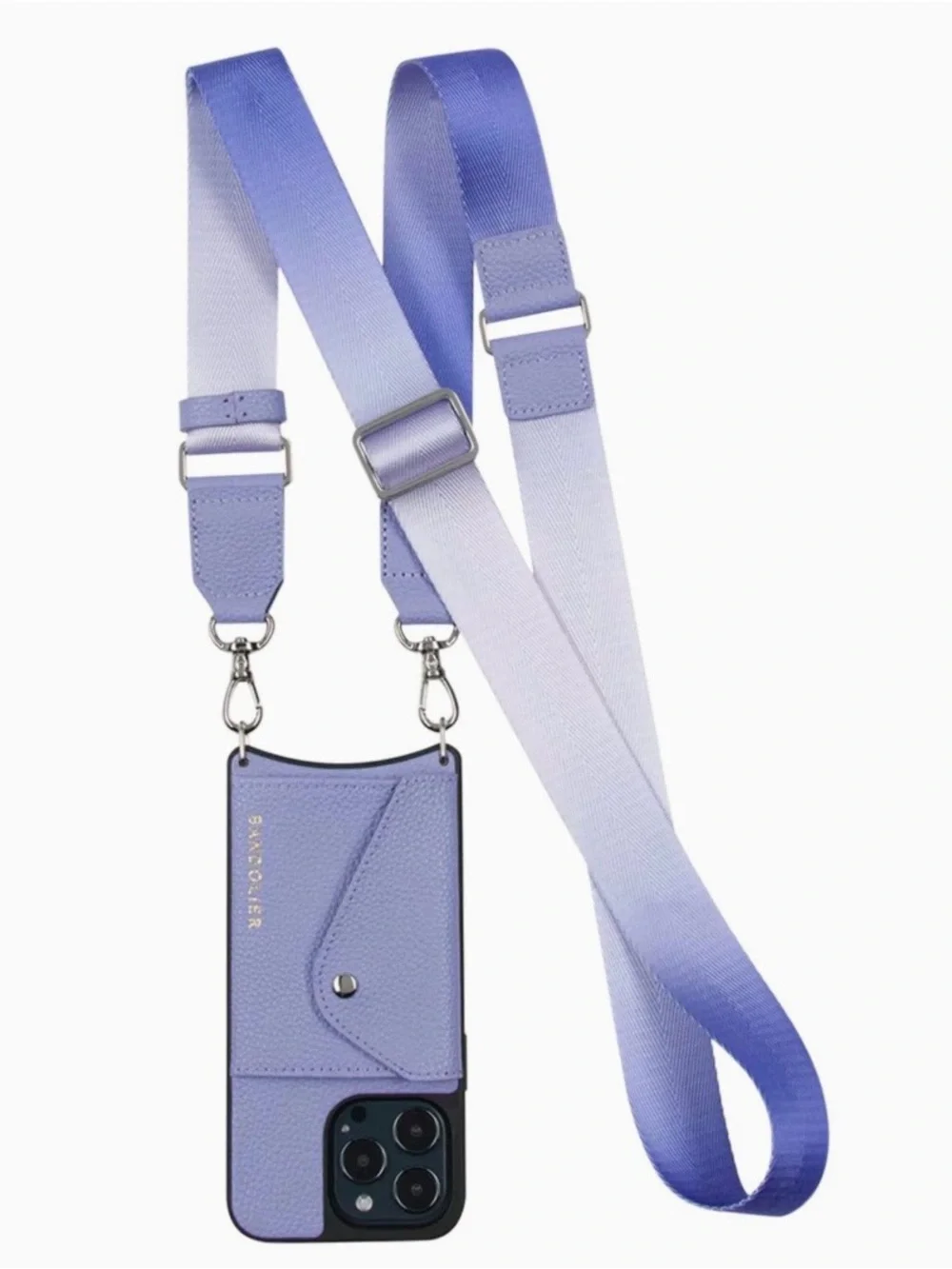 iPhone 13 Pro Bandolier Bowie Ombré Side Slot Crossbody Phone Case with Strap